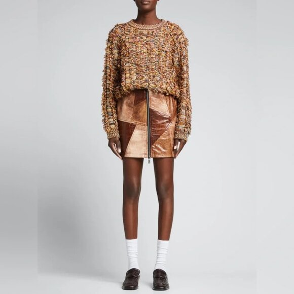 NWT Andersson Bell Chloe faux-leather patchwork skirt Size Small - Picture 4 of 10